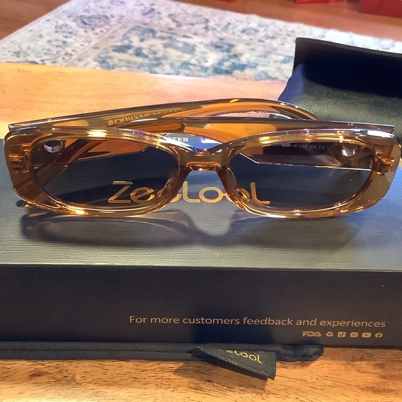 NWT ZeeLool Brown Tortoise Shell Oval Sunglasses withh Leather Case - Picture 7 of 7